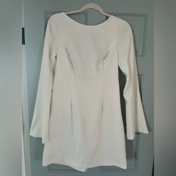 Lulu's Elegant White Mini Dress - Picture 4 of 7